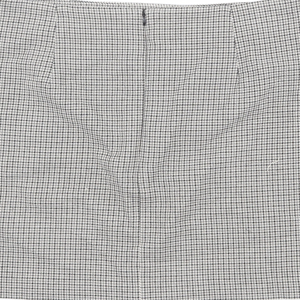 Marks & Spencer Womens Multicoloured Herringbone Polyester A-Line Skirt Size 16 Zip