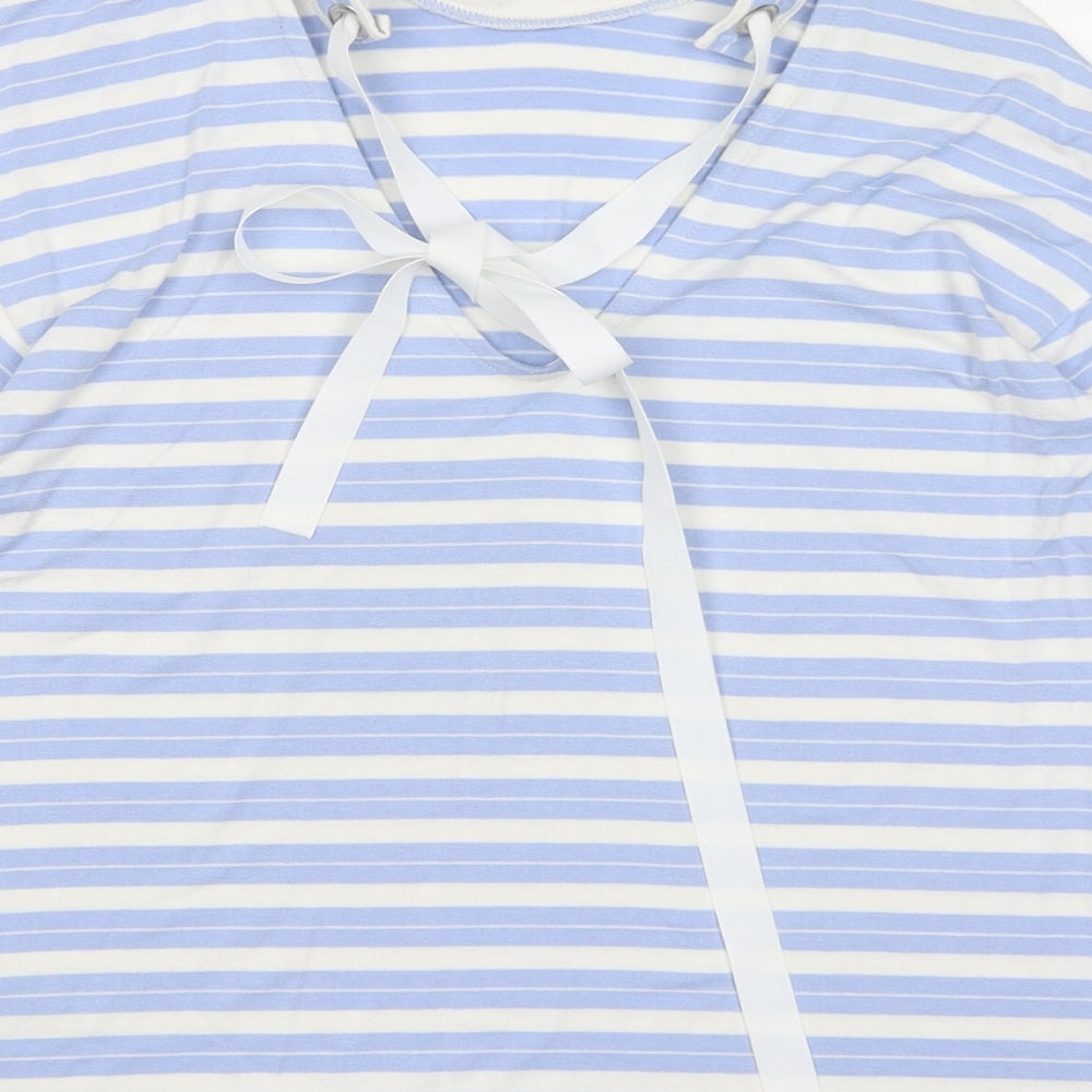 Limited Edition Womens Blue Striped Viscose Basic Blouse Size 10 Halter