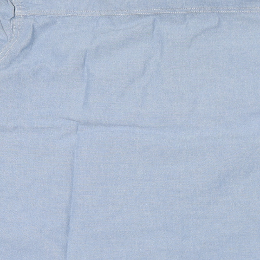 Next Mens Blue Cotton Button-Up Size S Collared