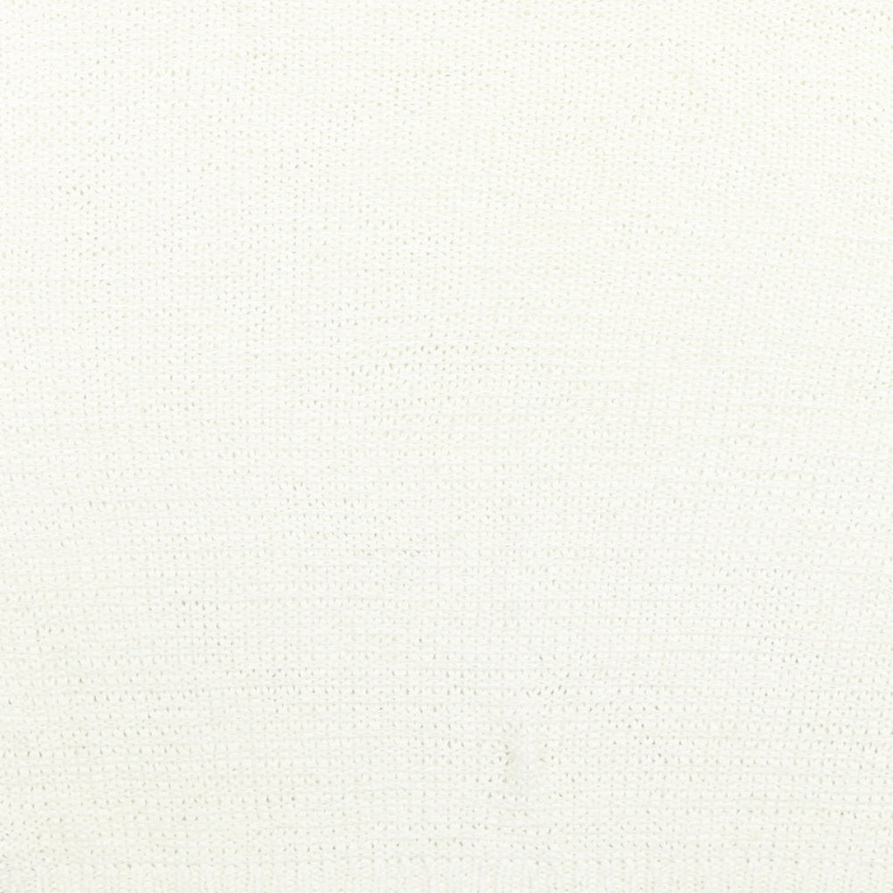 Wallis Womens White Boat Neck Acrylic Pullover Jumper Size S
