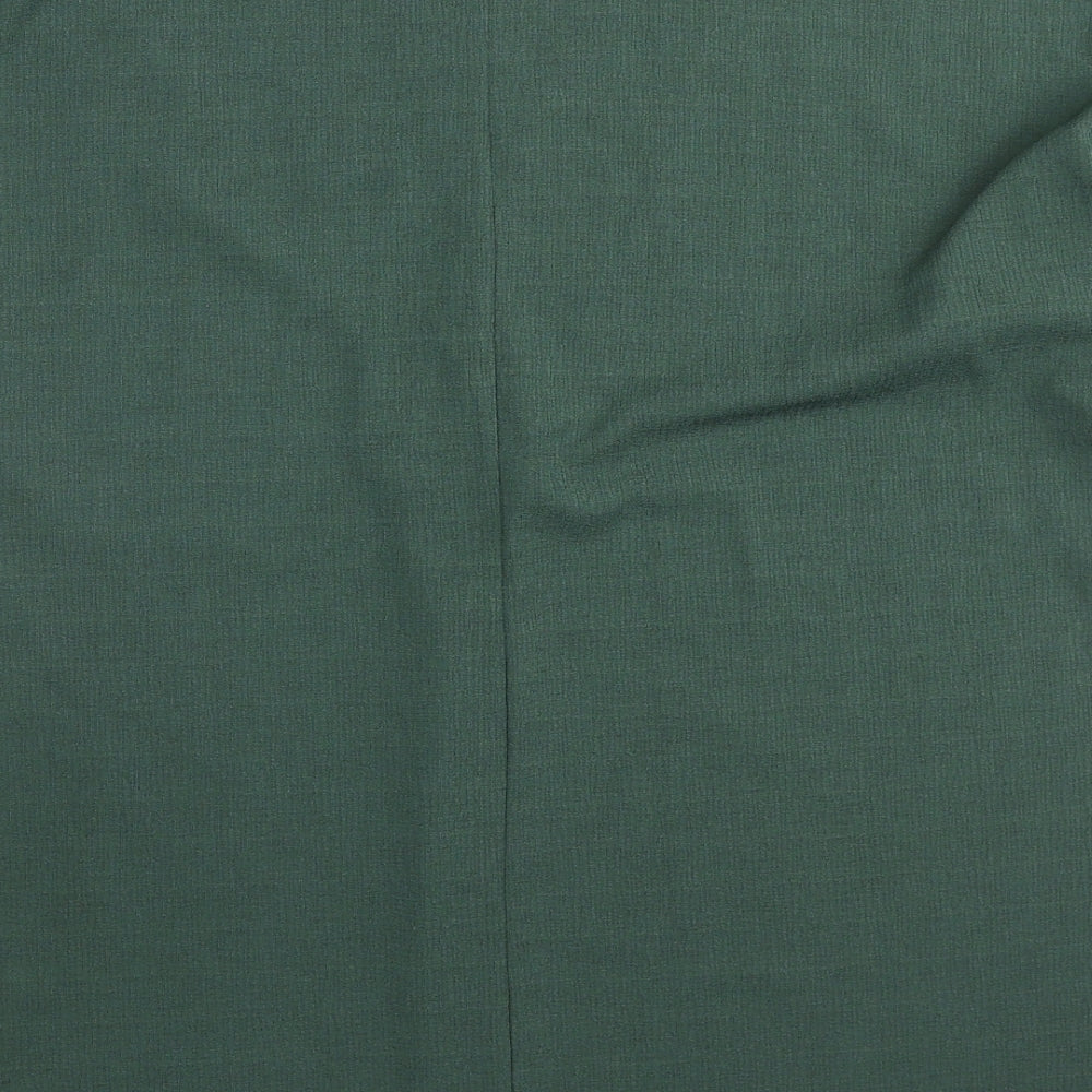 Gallery Womens Green Polyester Basic Blouse Size M V-Neck