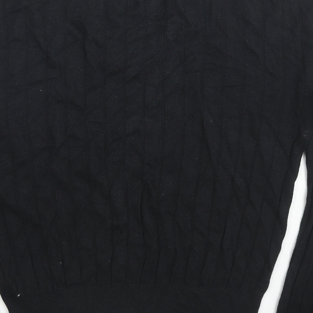 Marks & Spencer Womens Black V-Neck Viscose Pullover Jumper Size M
