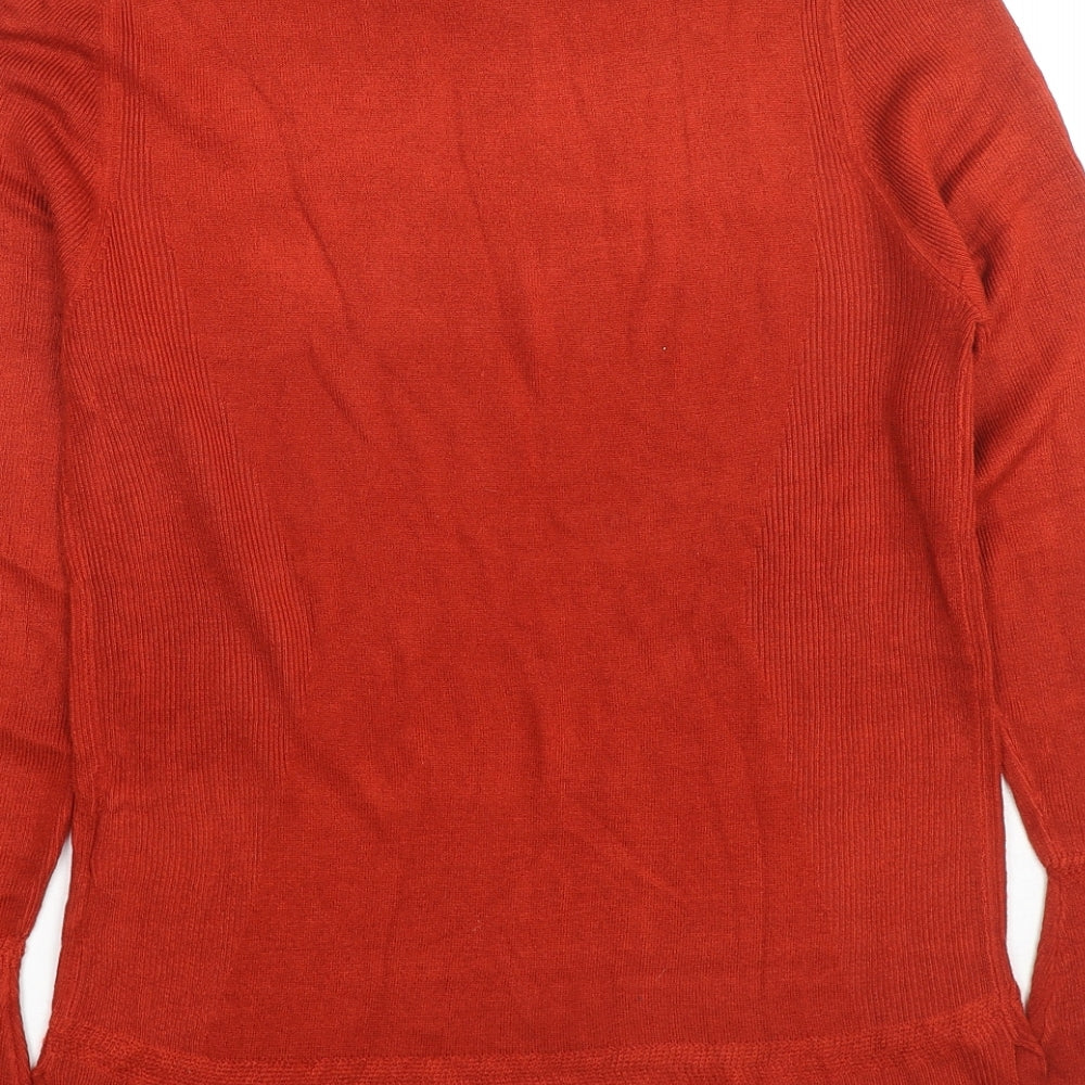 H&M Womens Red Mock Neck Acrylic Pullover Jumper Size XL