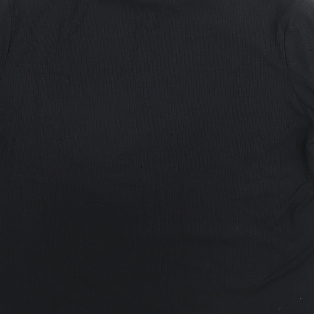 H&M Womens Black Polyester Tunic Blouse Size XL Mock Neck