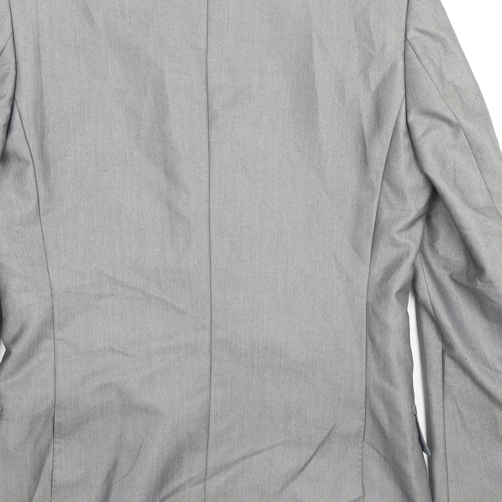 H&M Mens Grey Viscose Jacket Suit Jacket Size 36 Regular