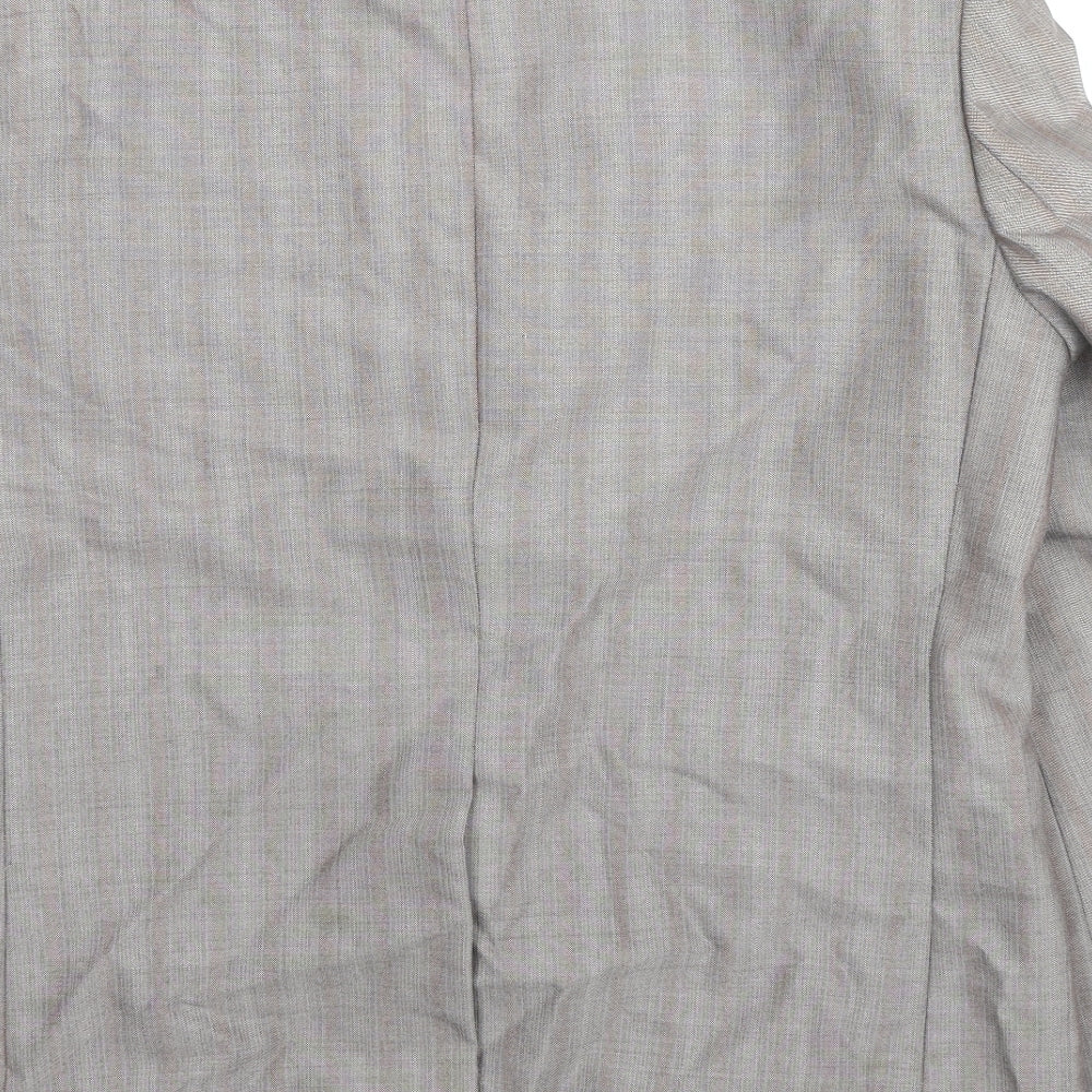 Trevira Mens Grey Striped Polyester Jacket Suit Jacket Size 42 Regular