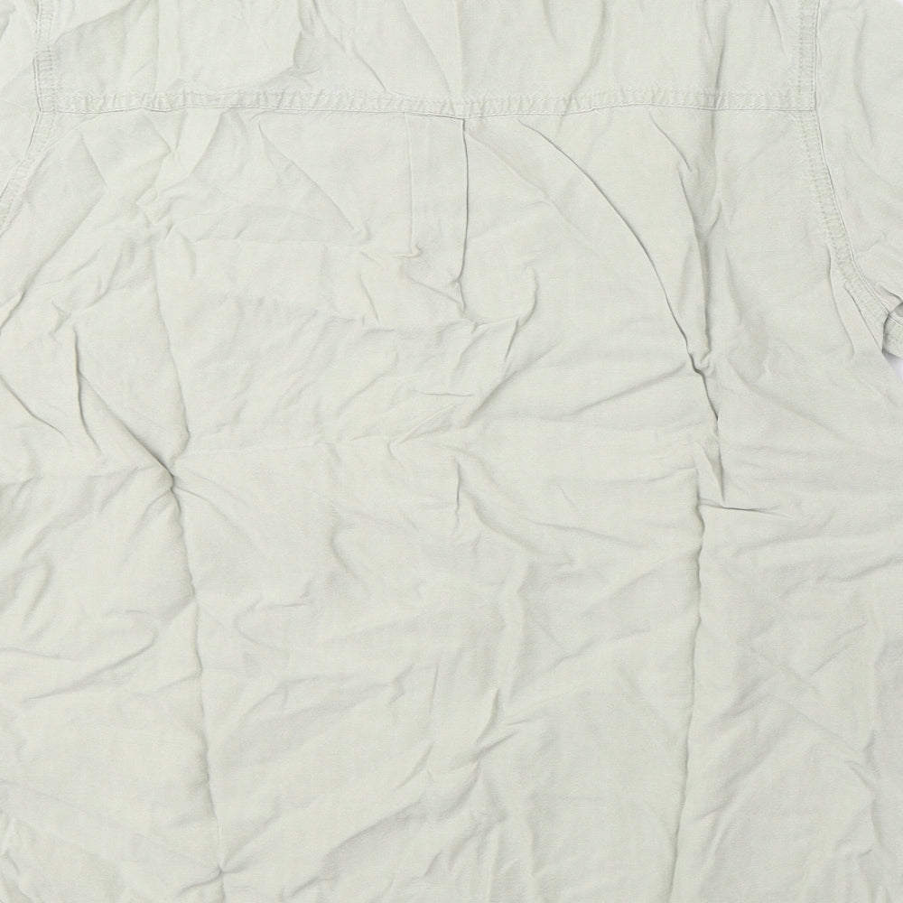 Marks & Spencer Womens Green Lyocell Basic Button-Up Size 12 Collared