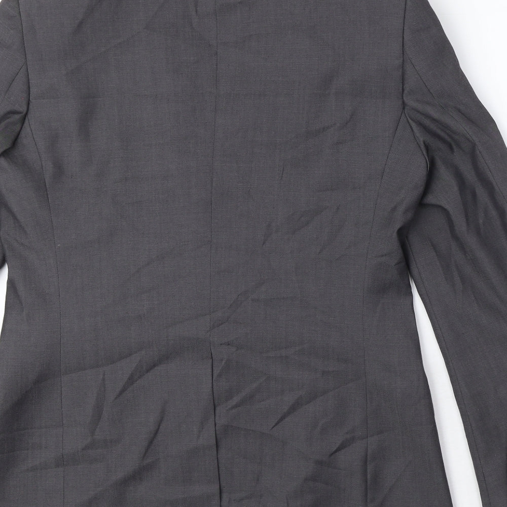 Brand and care label for Autograph men’s grey wool jacket suit jacket, size M, regular