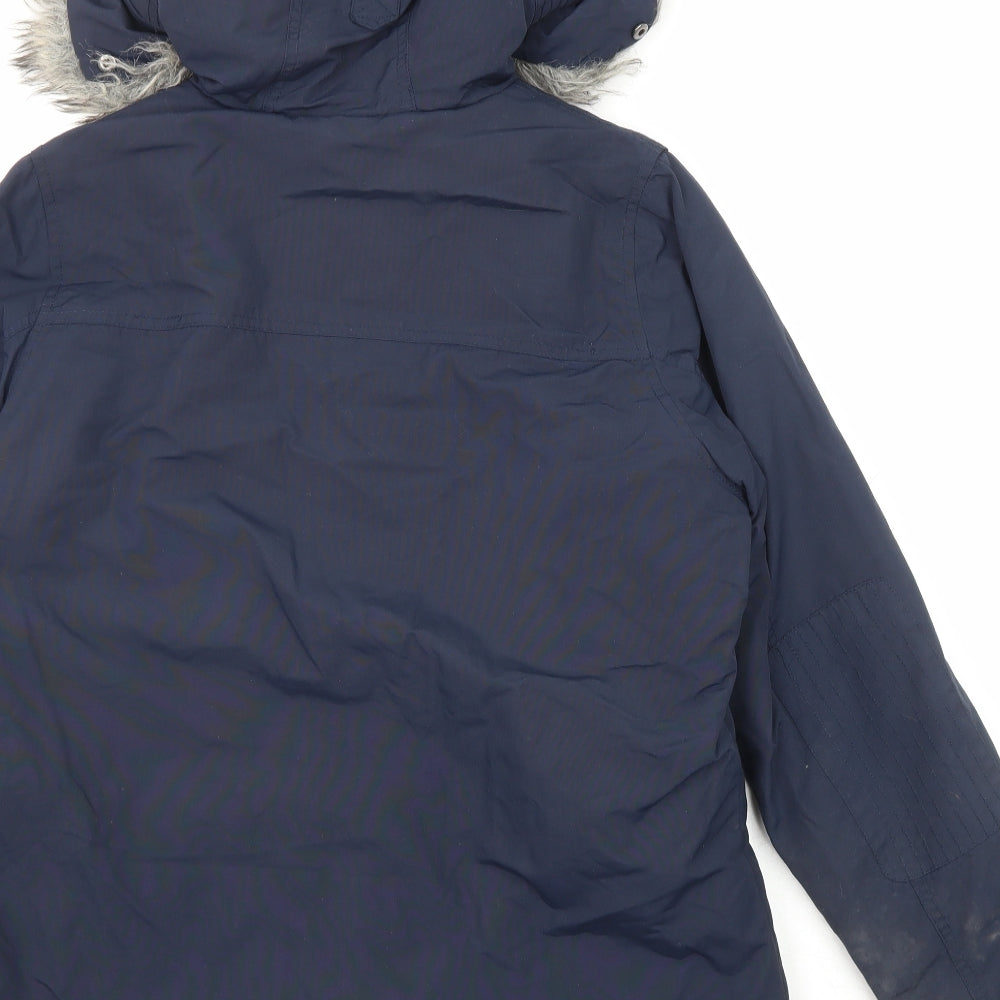 Brookhaven Womens Blue Parka Coat Size 12 Zip