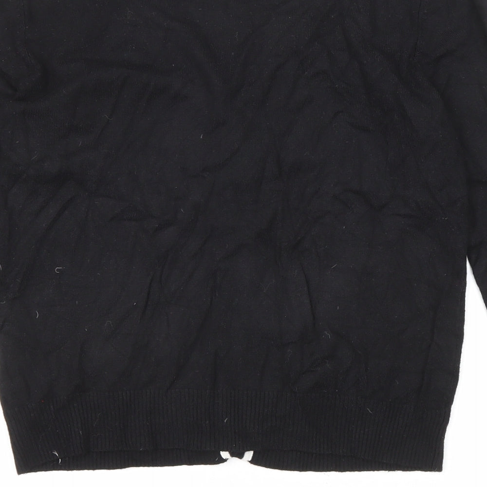 Louche Womens Black V-Neck Viscose Cardigan Jumper Size 12