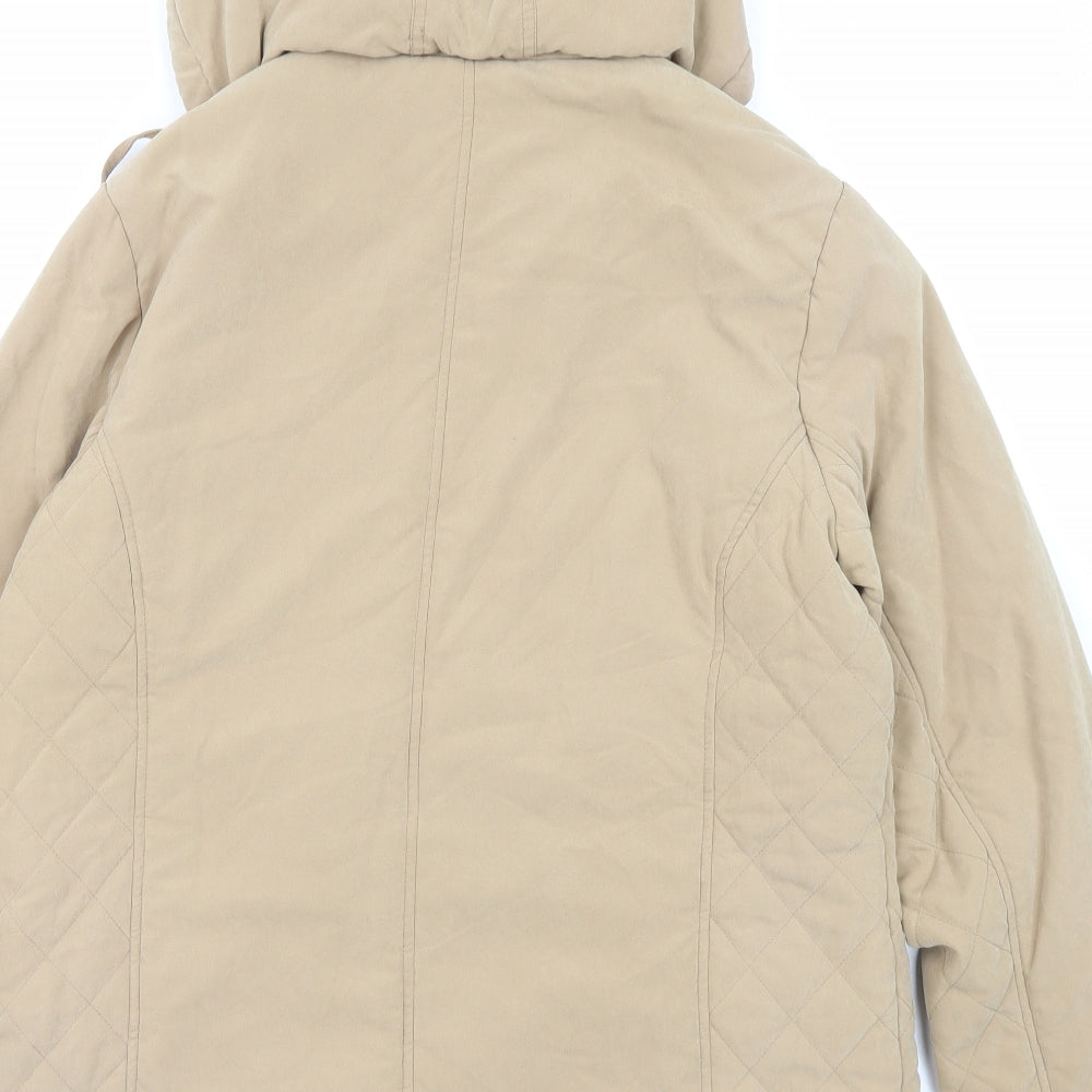 Klassik Womens Beige Jacket Coat Size 14 Zip