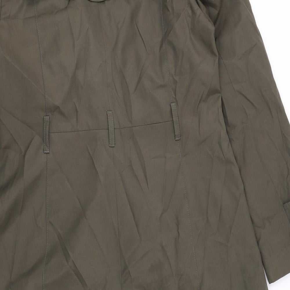 Debenhams Womens Green Overcoat Coat Size 14 Button