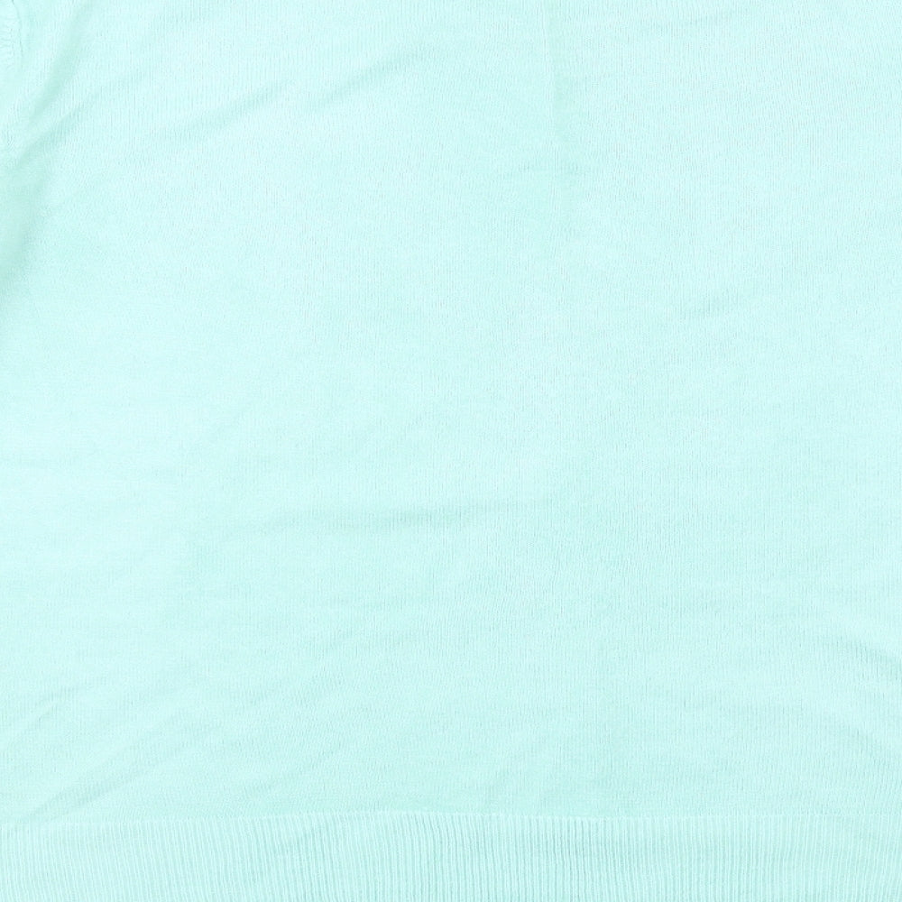 Marks & Spencer Womens Green Round Neck Acrylic Pullover Jumper Size 14