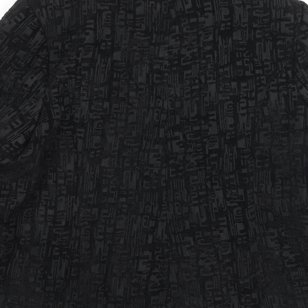 TIGI Womens Black Geometric Jacket Size 14 Button - Size 14-16