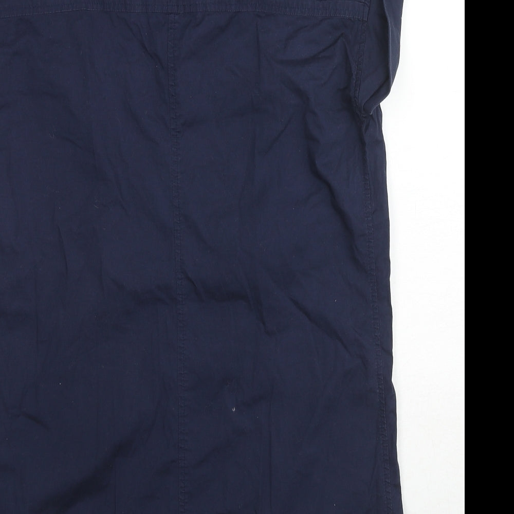 For Cynthia Womens Blue Cotton Tunic Blouse Size S Collared