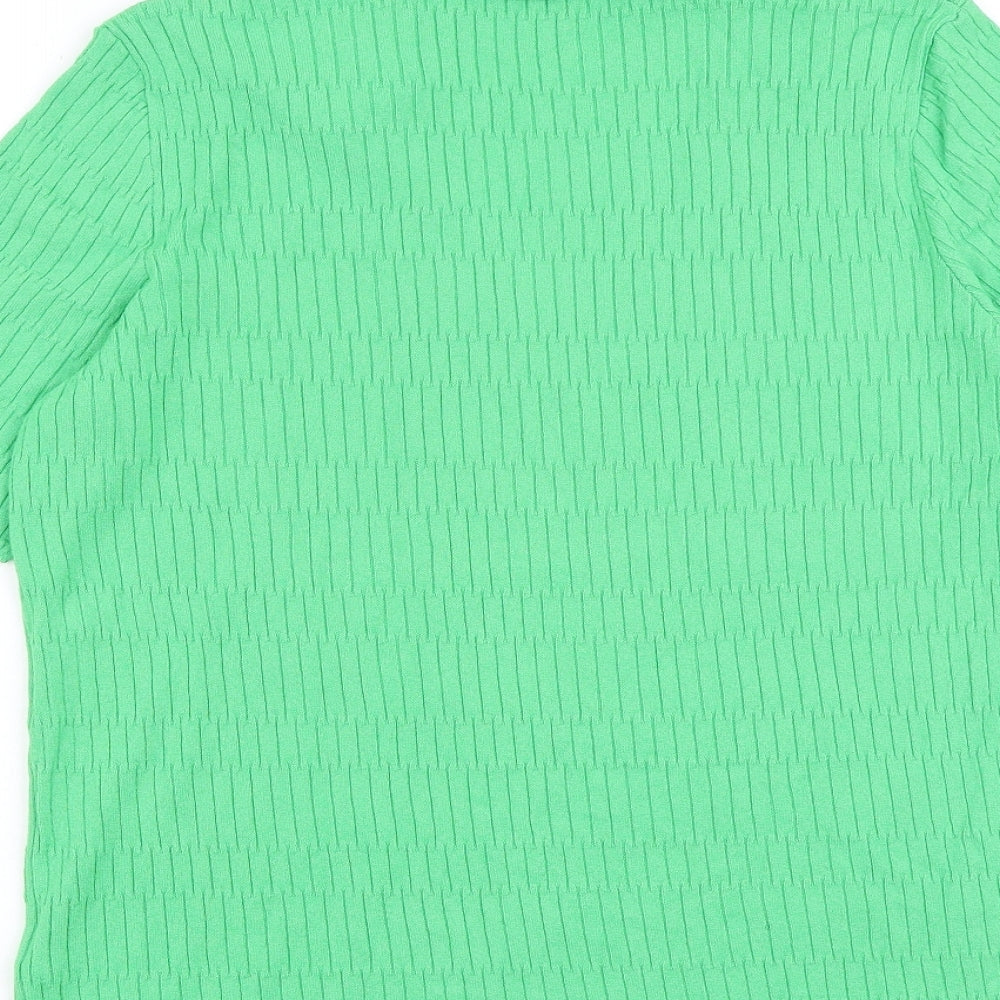 Marks & Spencer Womens Green Collared Viscose Pullover Jumper Size M