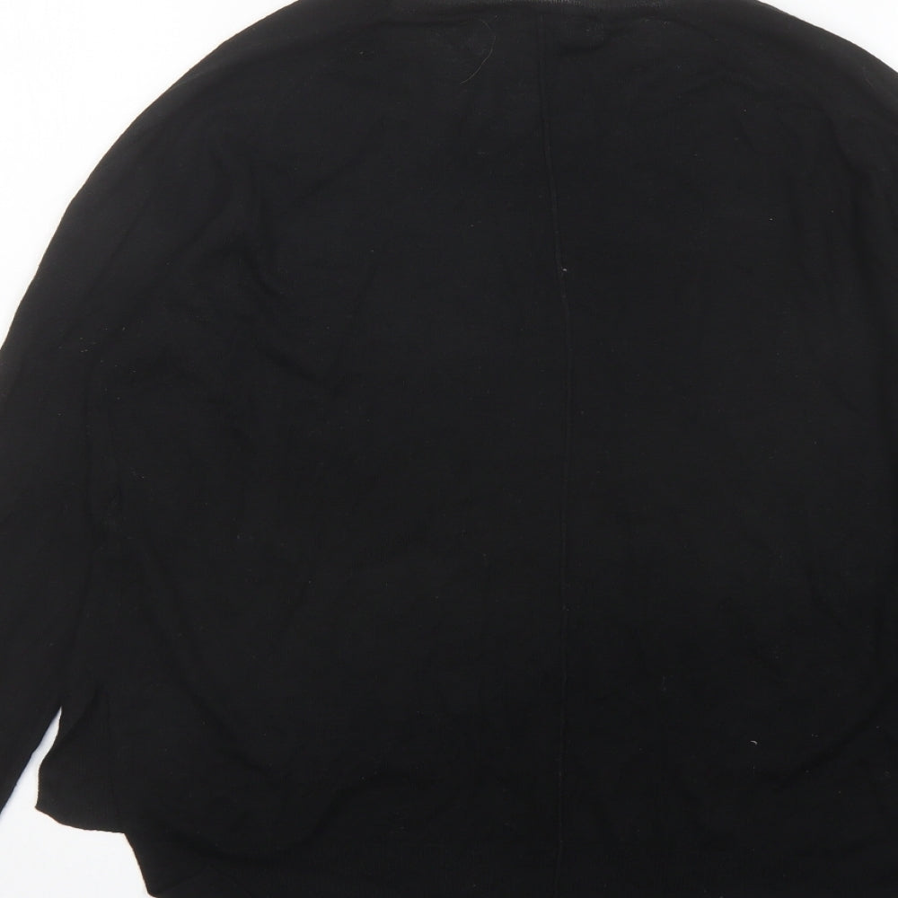Zara Womens Black Round Neck Acrylic Pullover Jumper Size M