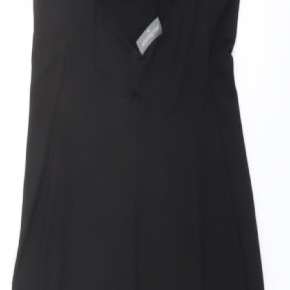 Press & Bastyan Womens Black Polyester A-Line Size 8 Scoop Neck Pullover