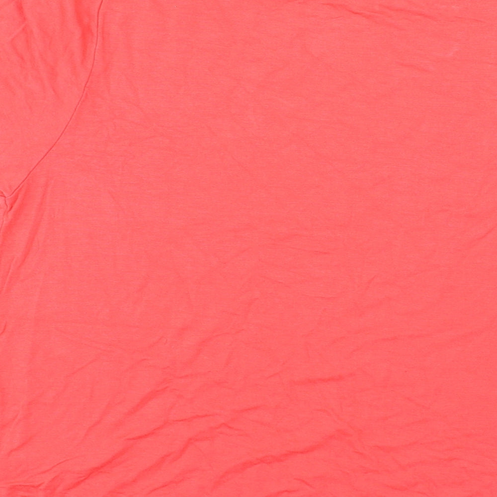 Very Womens Red Viscose Basic T-Shirt Size 12 Boat Neck