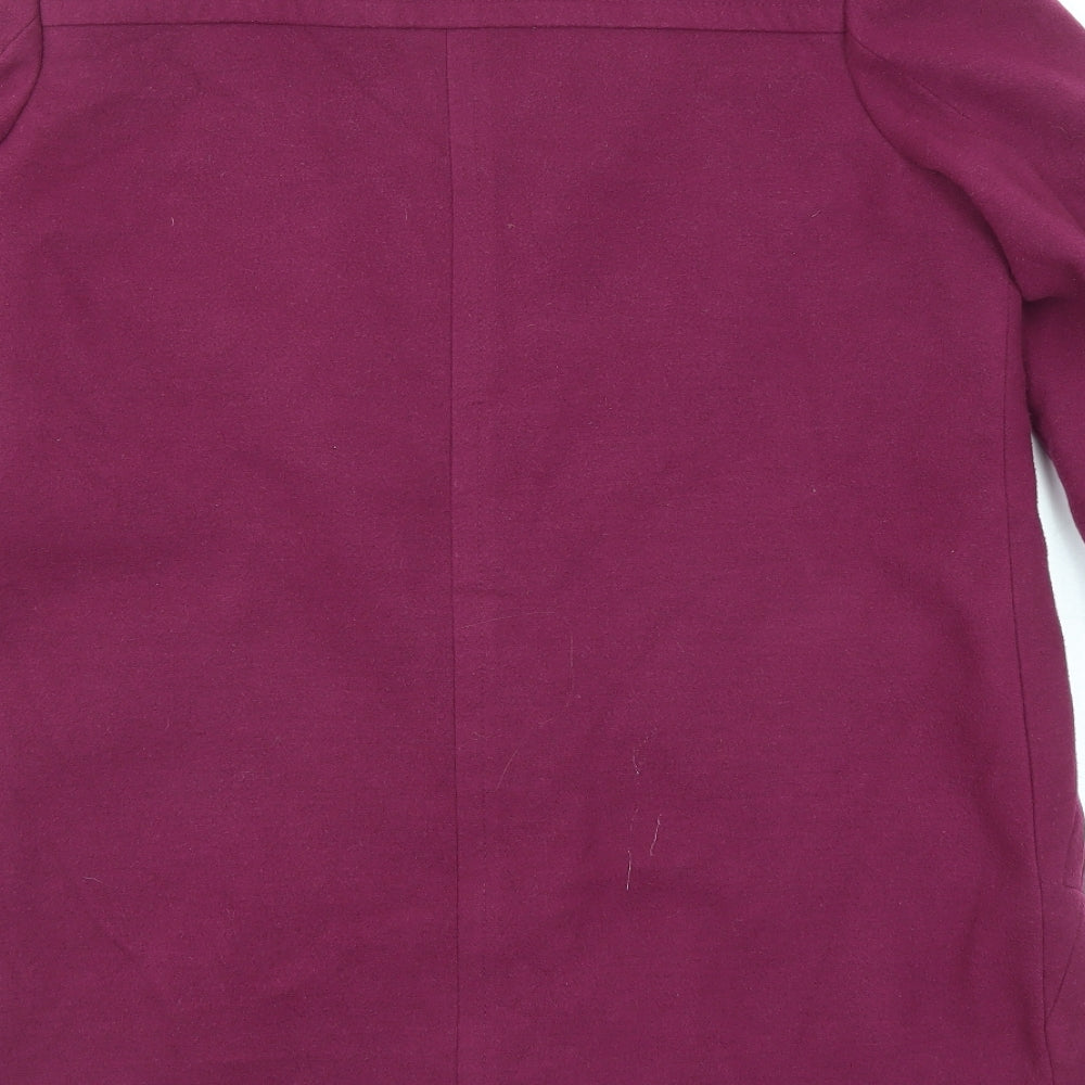 Classic Womens Purple Overcoat Coat Size 14 Button