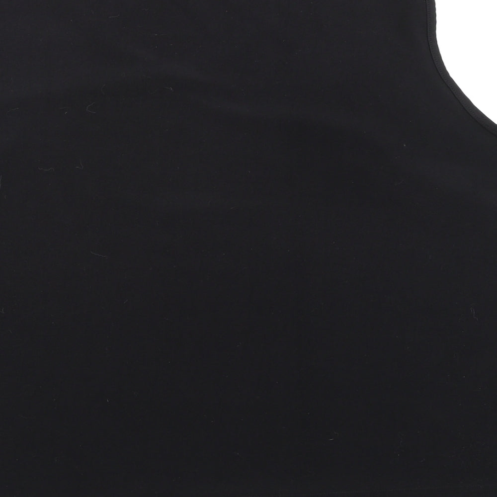 essence Womens Black Polyester Basic Tank Size 26 V-Neck