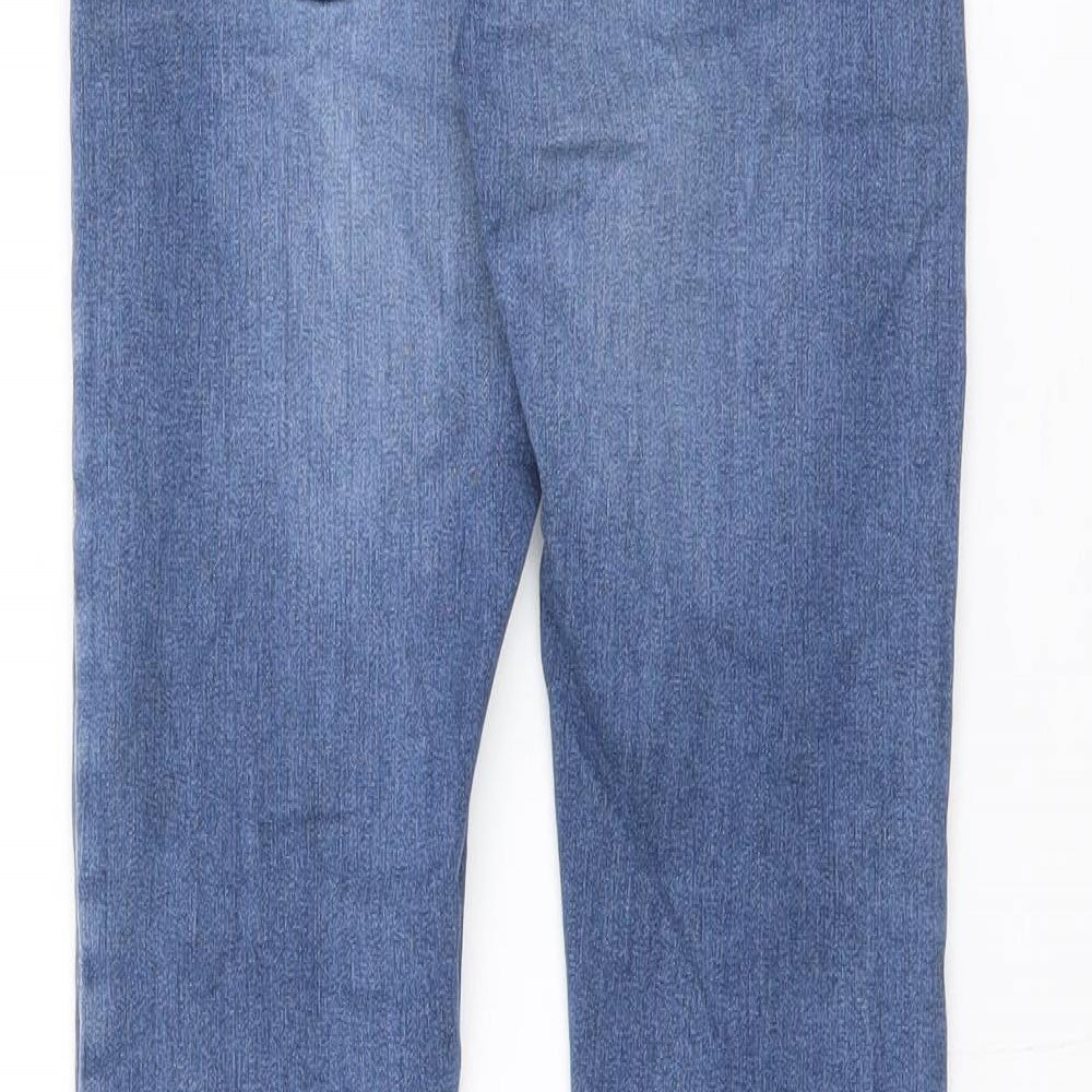 Marks & Spencer Womens Blue Cotton Skinny Jeans Size 4 L29.5 in Regular Zip