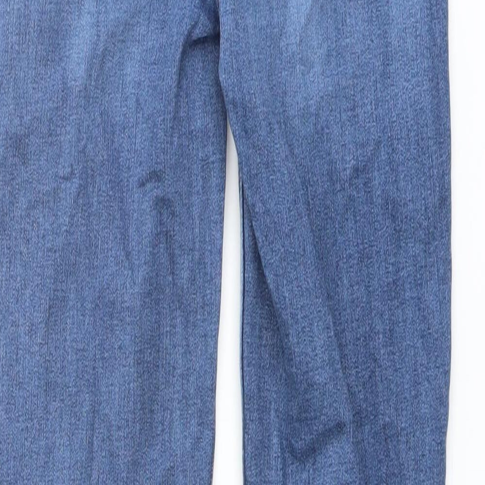 Marks & Spencer Womens Blue Cotton Skinny Jeans Size 6 L28 in Regular Button