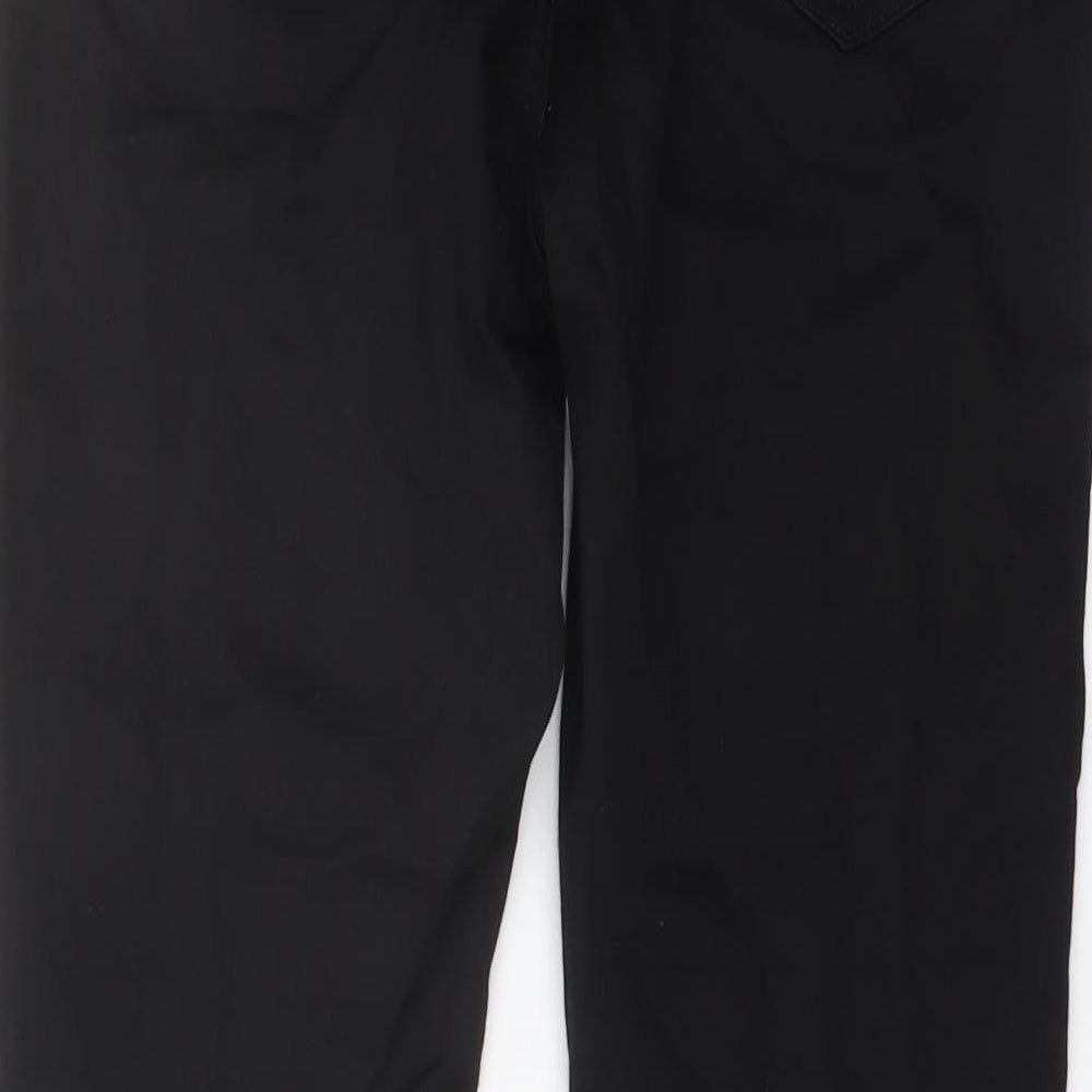Marks & Spencer Womens Black Cotton Skinny Jeans Size 12 L26 in Regular Button