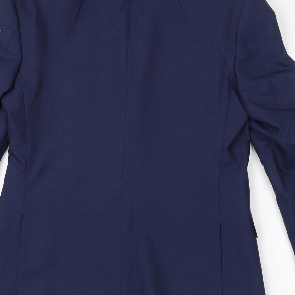 Marks & Spencer Mens Blue Wool Jacket Suit Jacket Size 36 Regular