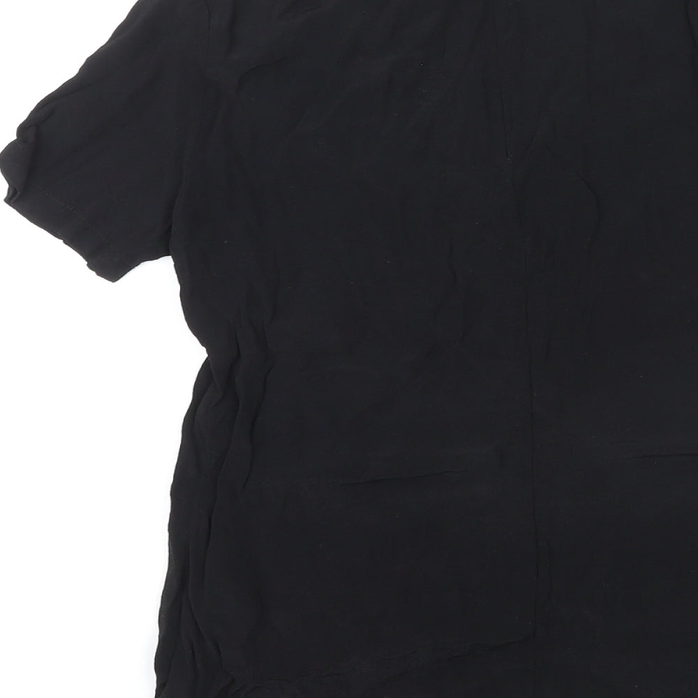 Bardot Womens Black Viscose Basic T-Shirt Size 6 Round Neck