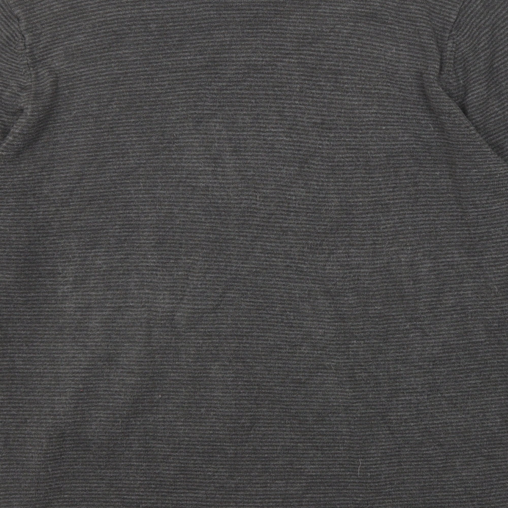 Marks & Spencer Mens Grey V-Neck Acrylic Pullover Jumper Size M Long Sleeve