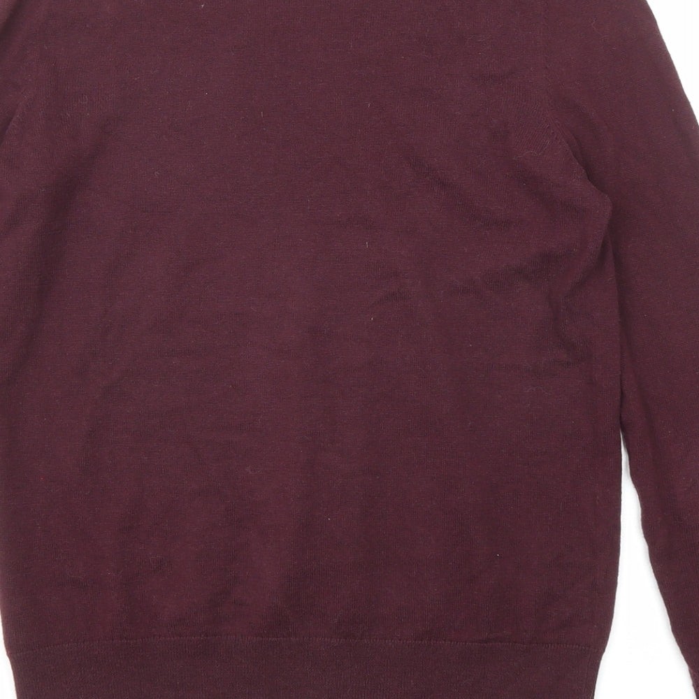 Gap Womens Purple Round Neck Cotton Pullover Jumper Size XS