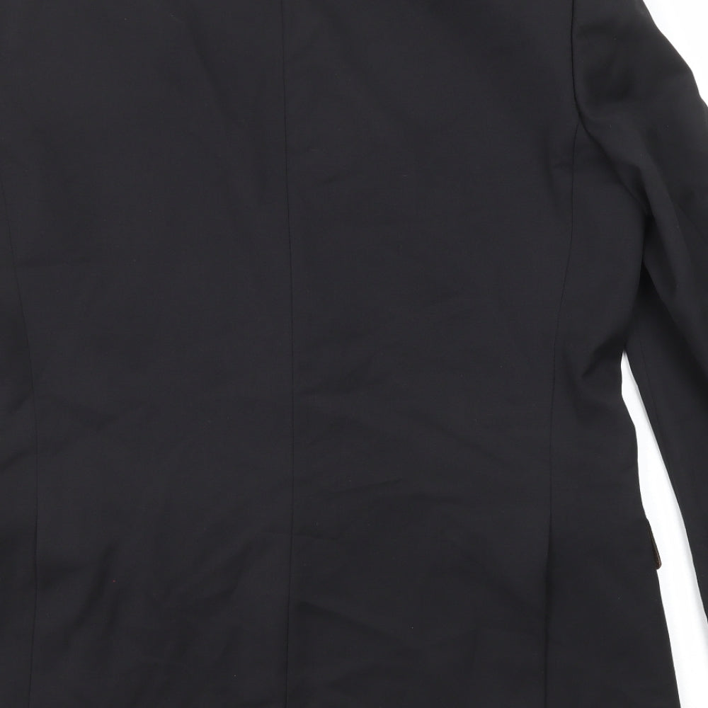 Simon Carter Mens Black Polyester Jacket Suit Jacket Size 40 Regular