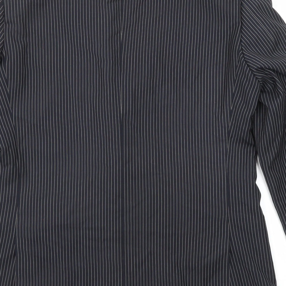 Skopes Mens Black Striped Polyester Jacket Suit Jacket Size 42 Regular