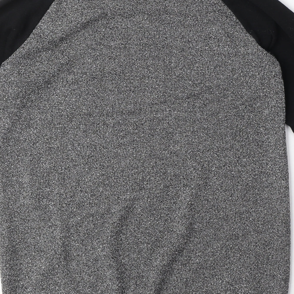 New Look Womens Grey Polyester Pullover Sweatshirt Size 8 Pullover - Zip Detail