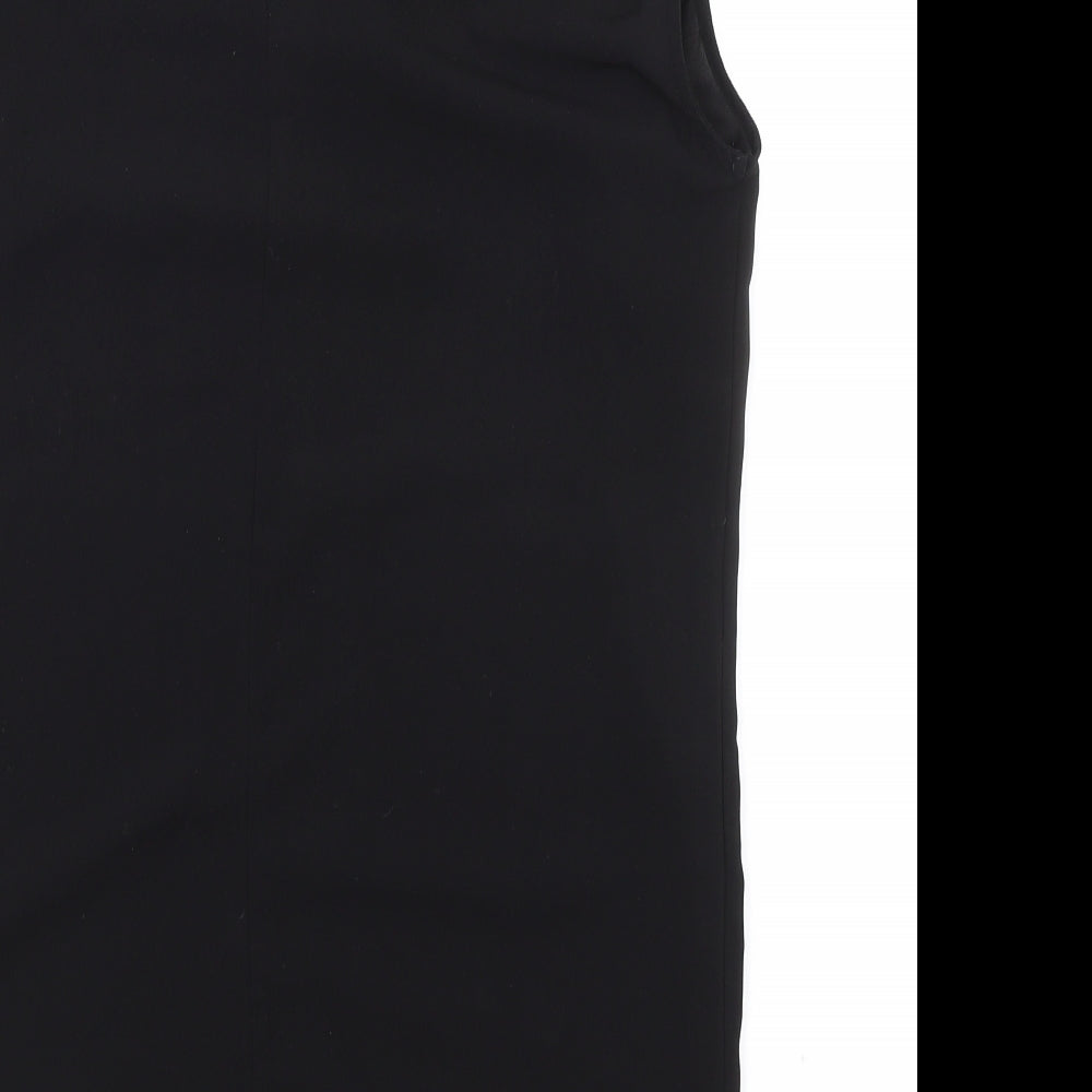mbyM Womens Black Polyester A-Line Size XS Round Neck Button