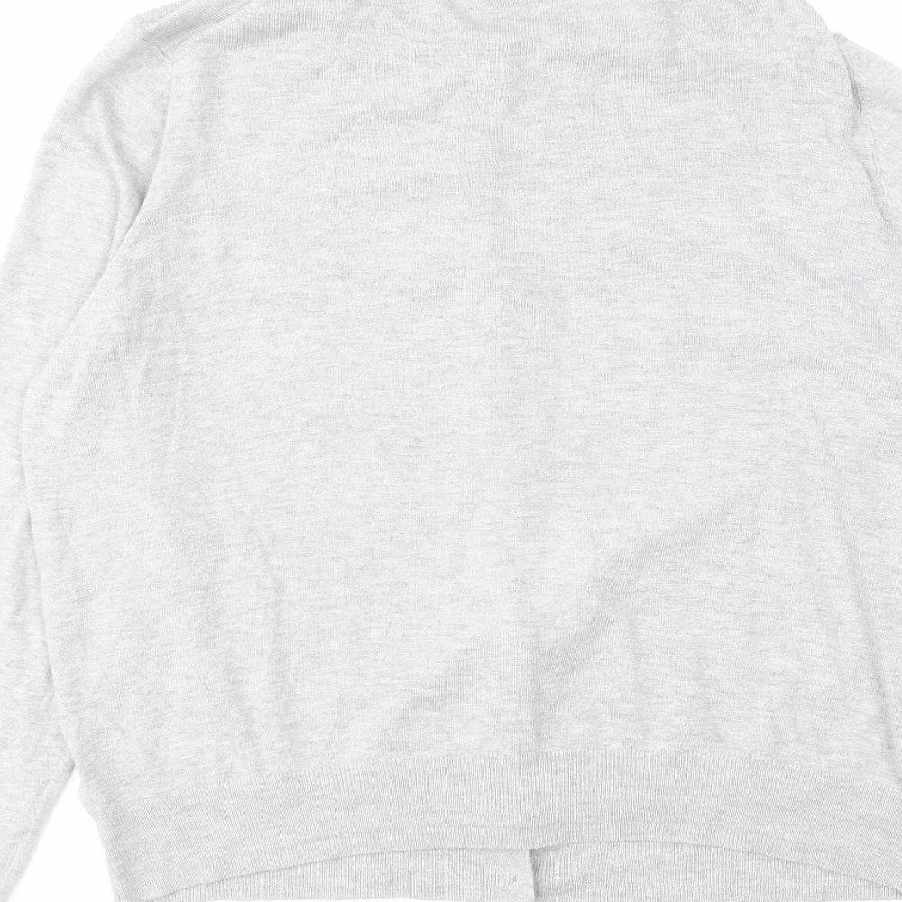 Marks & Spencer Womens Grey Round Neck Viscose Cardigan Jumper Size 18