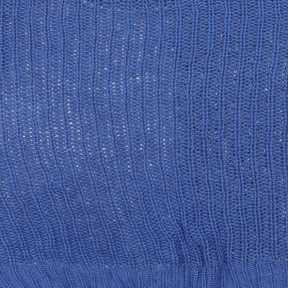 Marks & Spencer Womens Blue Mock Neck Acrylic Pullover Jumper Size M