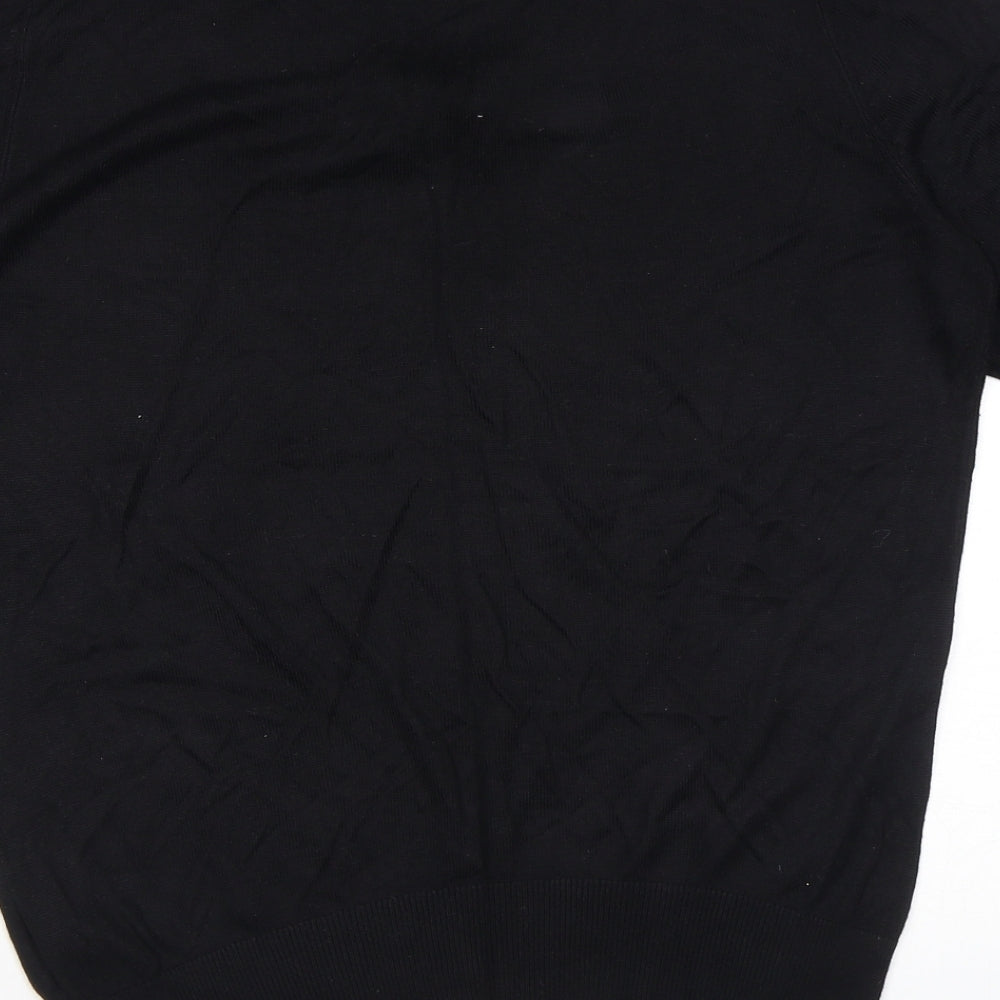 H&M Womens Black Round Neck Viscose Pullover Jumper Size S
