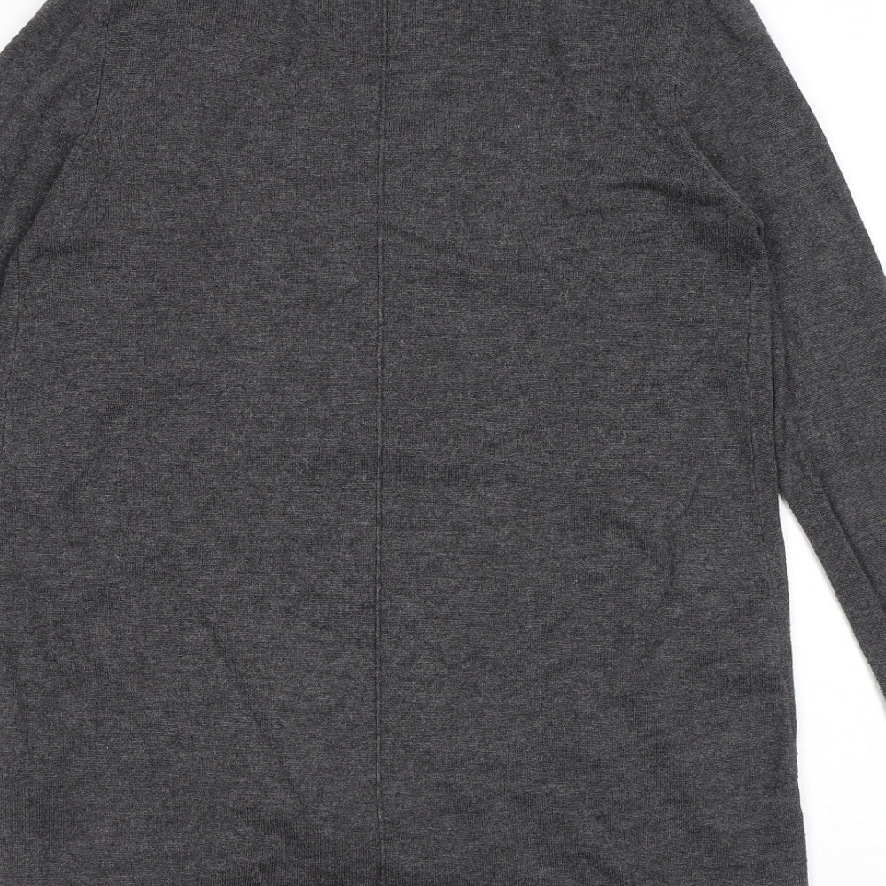 Zara Womens Grey V-Neck Viscose Cardigan Jumper Size M