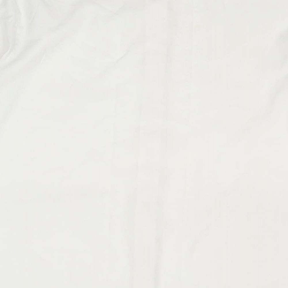 Marks & Spencer Womens White Polyester Basic Button-Up Size 12 Collared