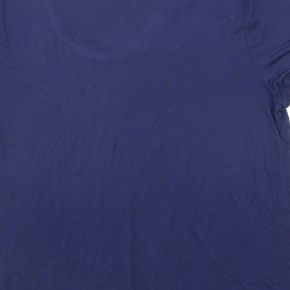 Peter Alexander Womens Blue Modal Basic T-Shirt Size XL V-Neck