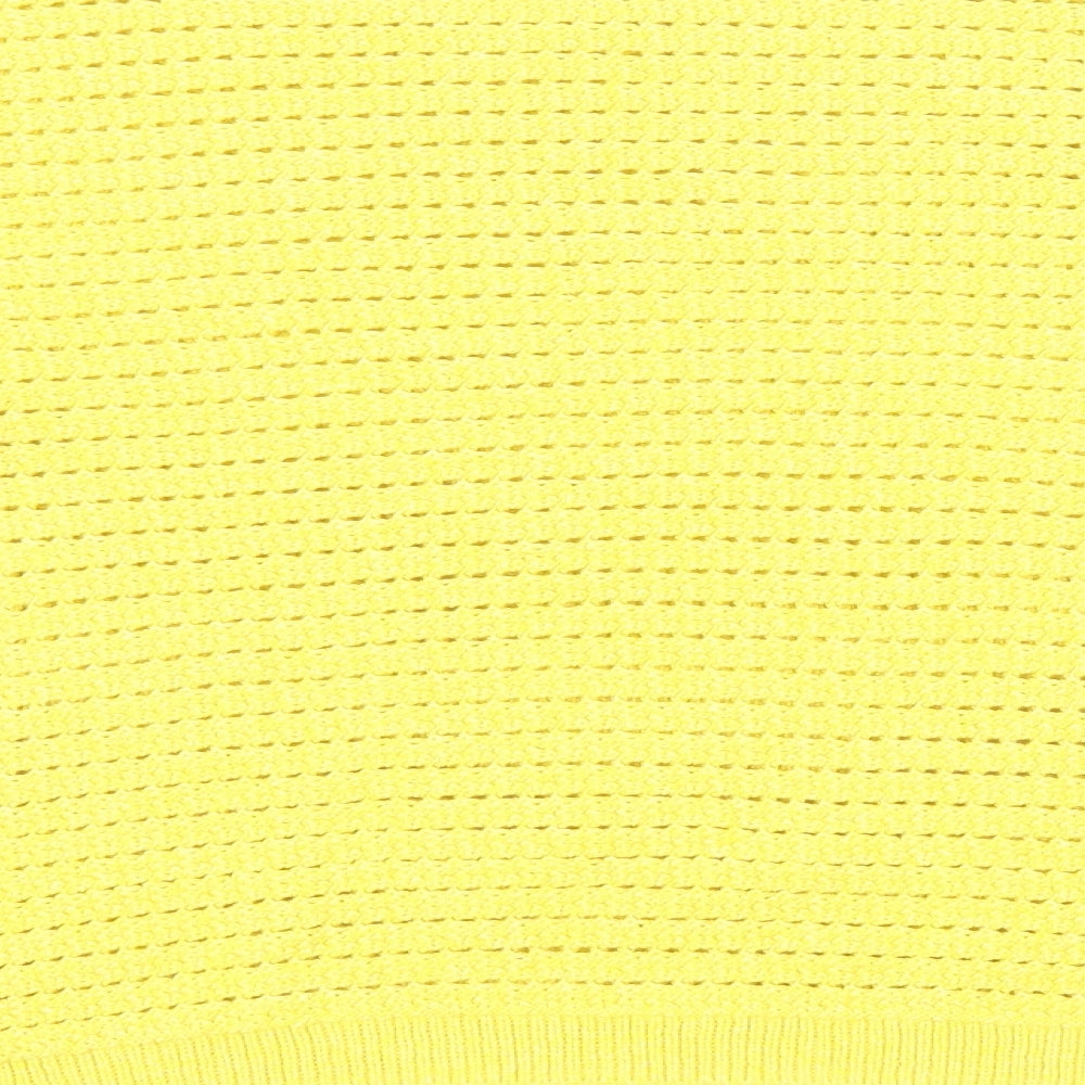 Marks & Spencer Womens Yellow Round Neck Acrylic Pullover Jumper Size L