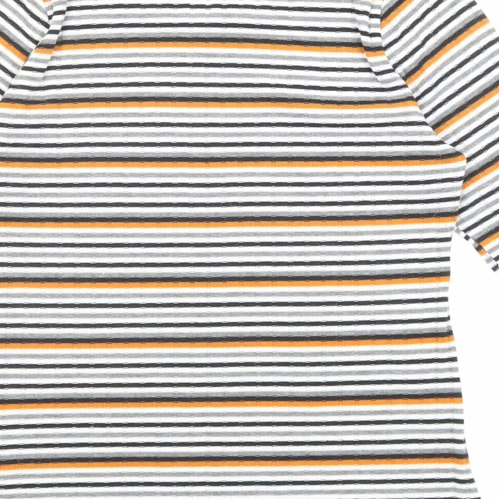 Faith And Joy Womens Multicoloured Round Neck Striped Polyester Pullover Jumper Size M