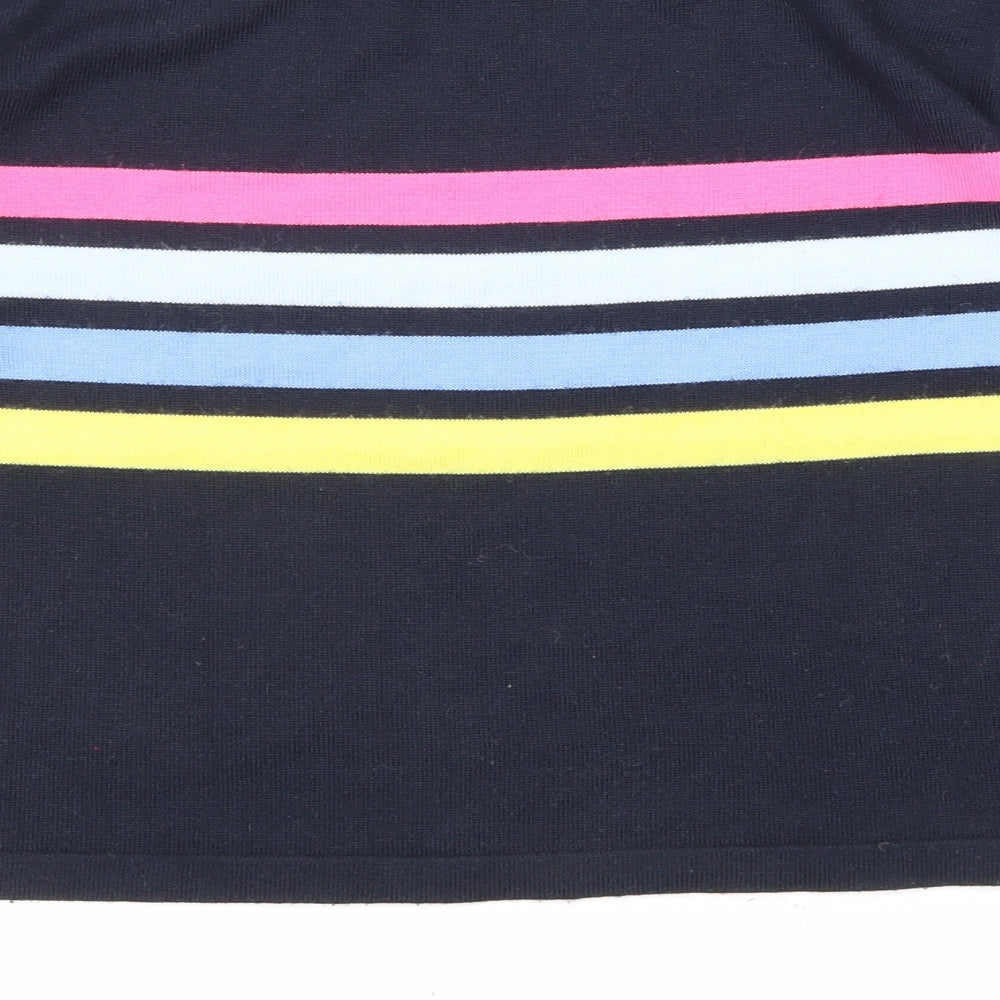 ASOS Womens Blue Round Neck Striped Acrylic Pullover Jumper Size 10
