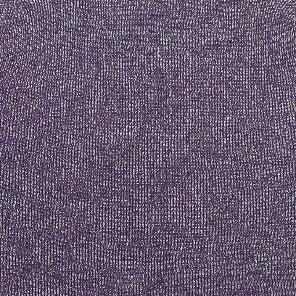 Bonmarché Womens Purple Round Neck Acrylic Pullover Jumper Size M