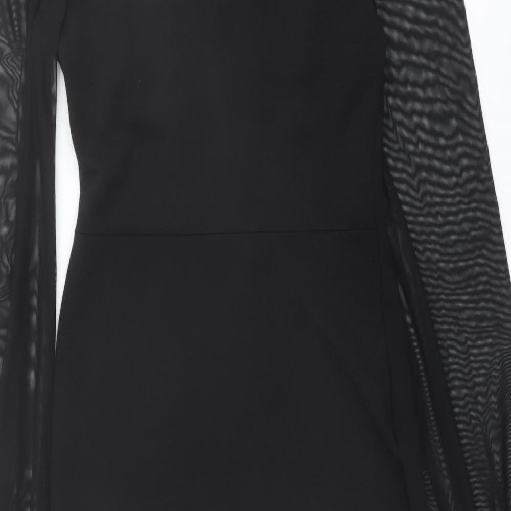 I SAW IT FIRST Womens Black Polyester Pencil Dress Size 6 Square Neck Hook & Eye