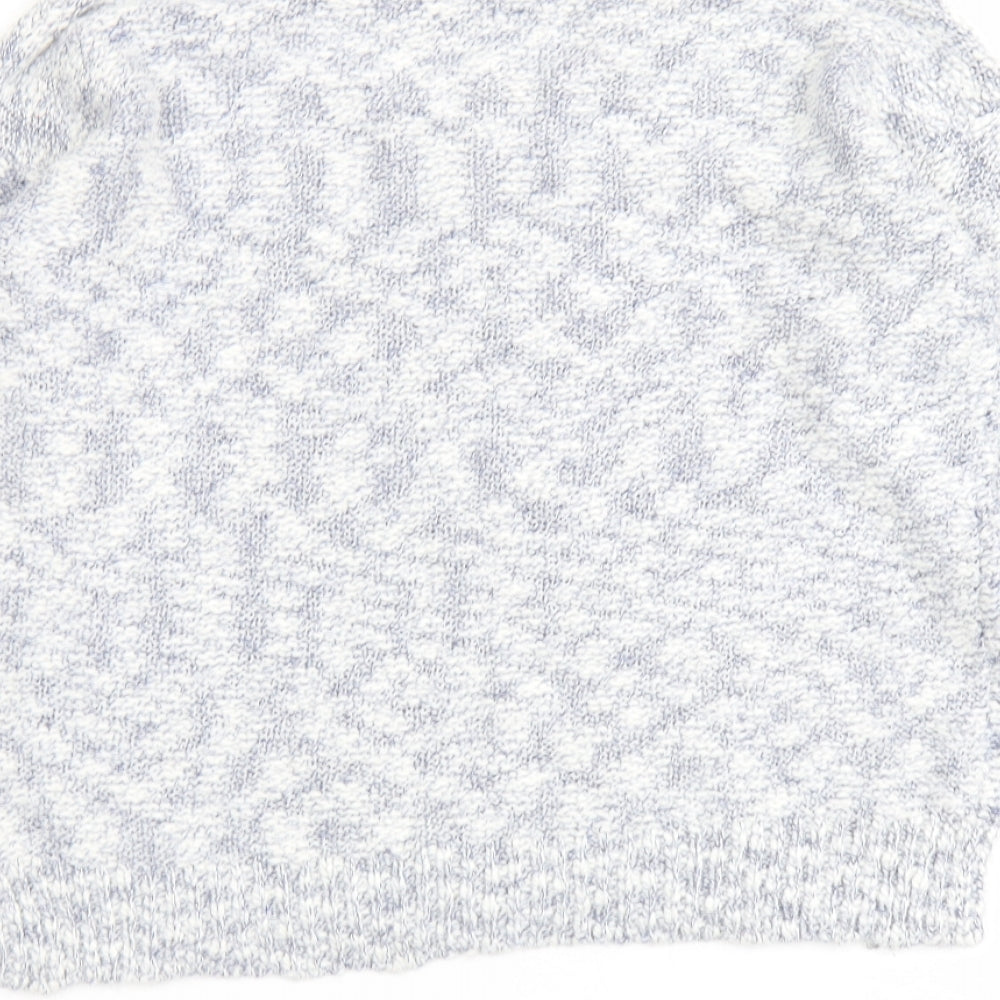 M&Co Womens Blue Round Neck Cotton Pullover Jumper Size 16