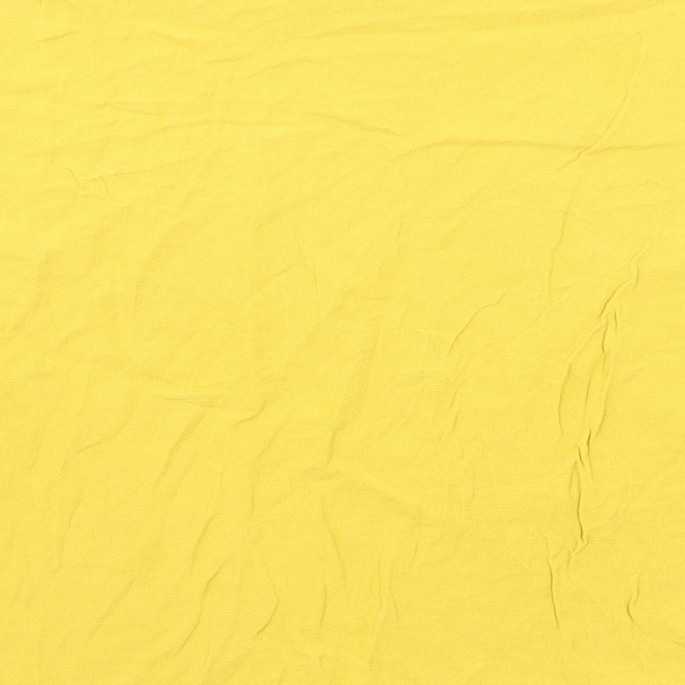 H&M Womens Yellow Viscose Basic T-Shirt Size 4 Round Neck