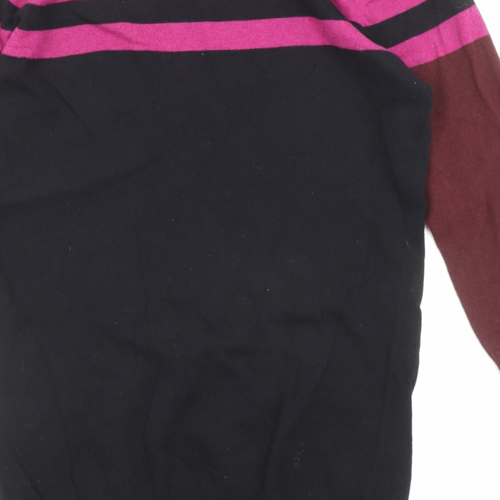 NEXT Womens Multicoloured Round Neck Cotton Pullover Jumper Size 10 - Colour Block Stripe